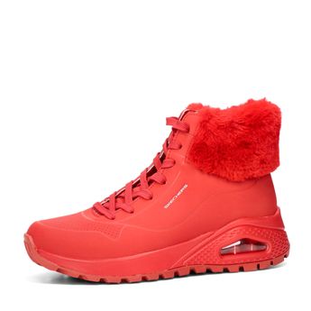 Skechers damă ghete de iarnă cu blană - roșu